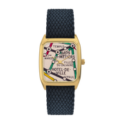 Montre en perlons bleu nuit et cadran doré Marais - Laps
