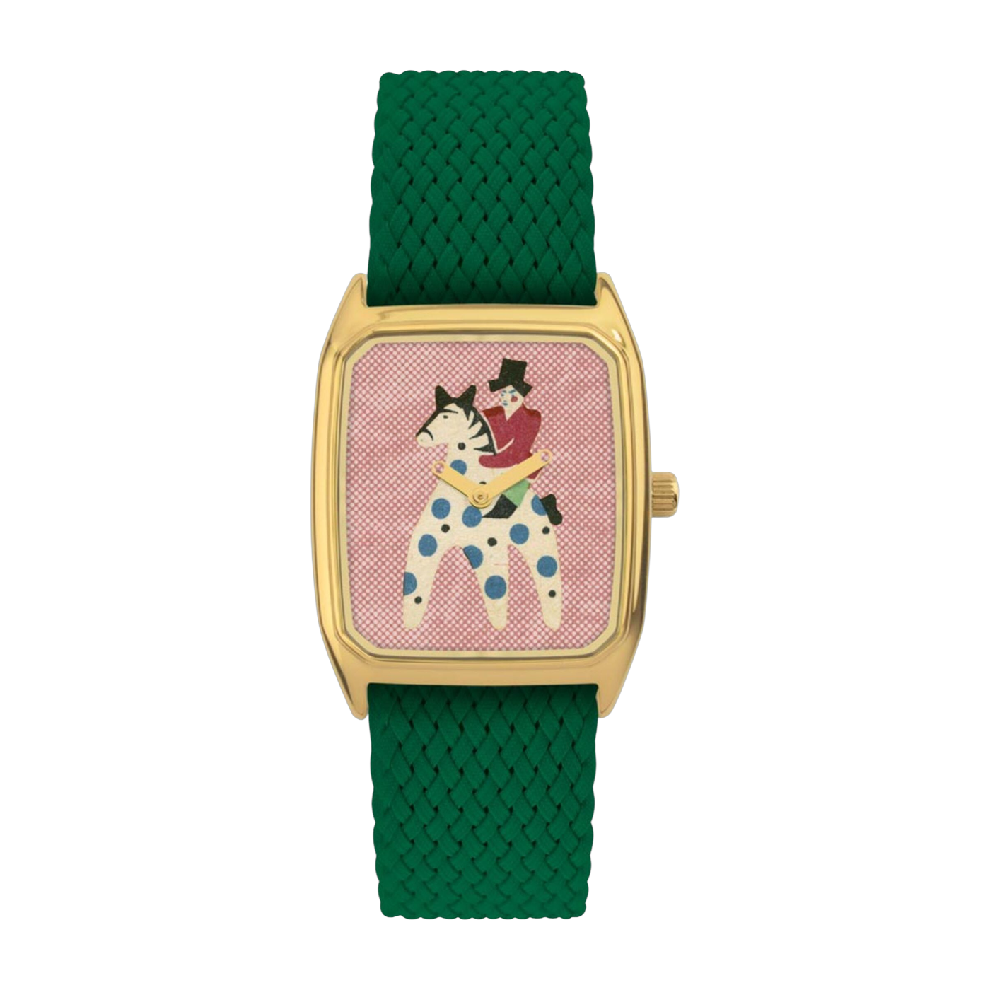 Reloj tártaro con cuentas verdes y esfera dorada - Tatar Laps