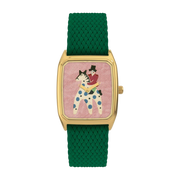 Reloj tártaro con cuentas verdes y esfera dorada - Tatar Laps