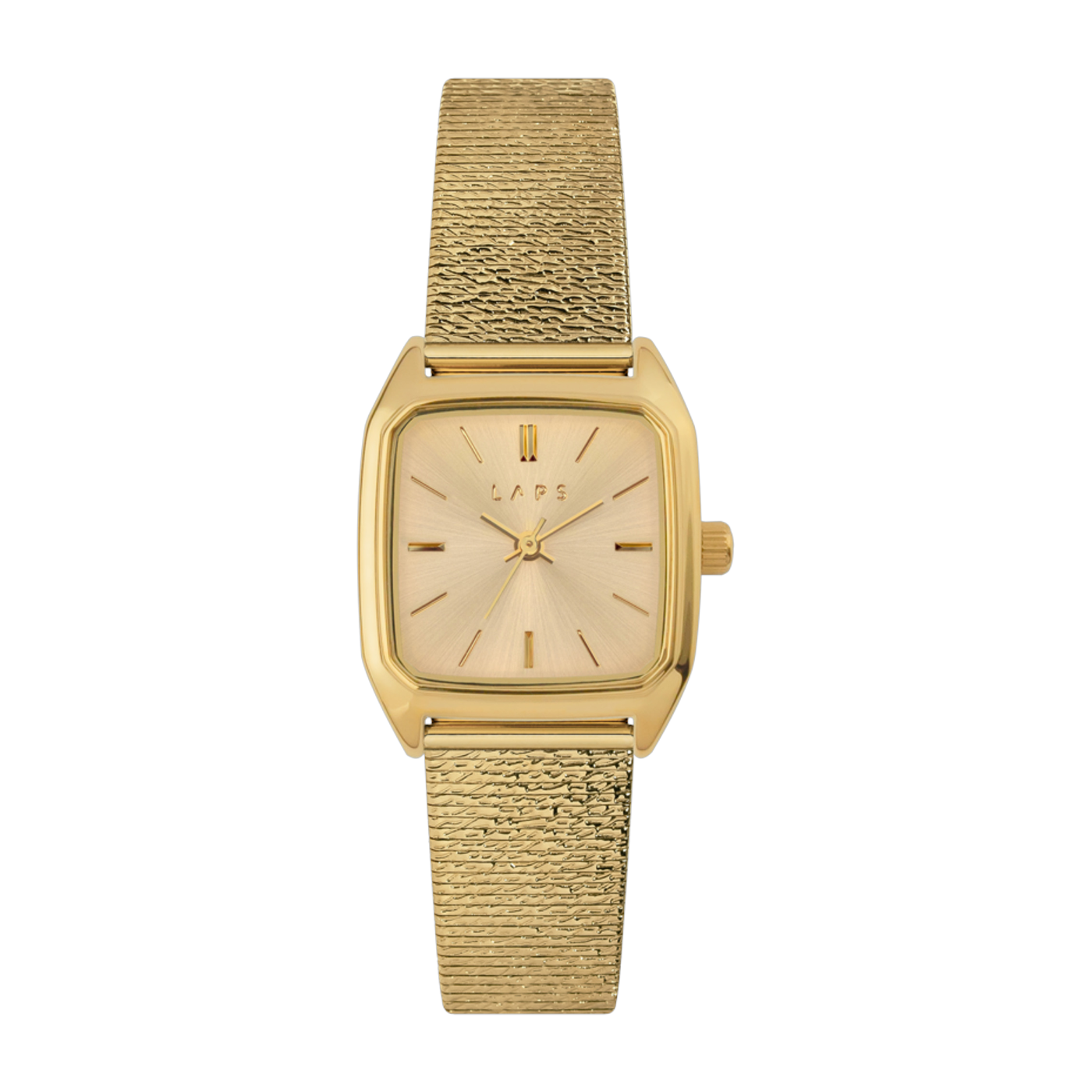 Reloj Nova de metal nugget con esfera dorada champagne - Laps