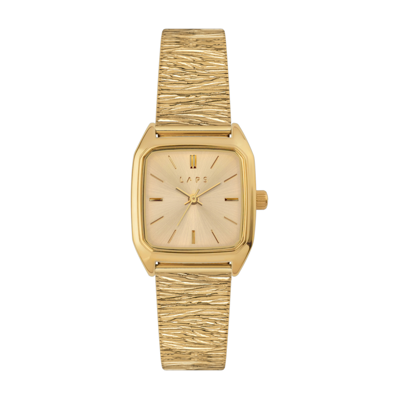 Reloj Nova de metal plisado con esfera dorada champagne - Laps