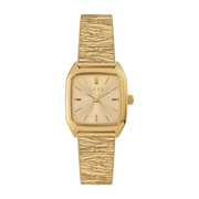 Montre en métal plissé et cadran doré Nova champagne - Laps