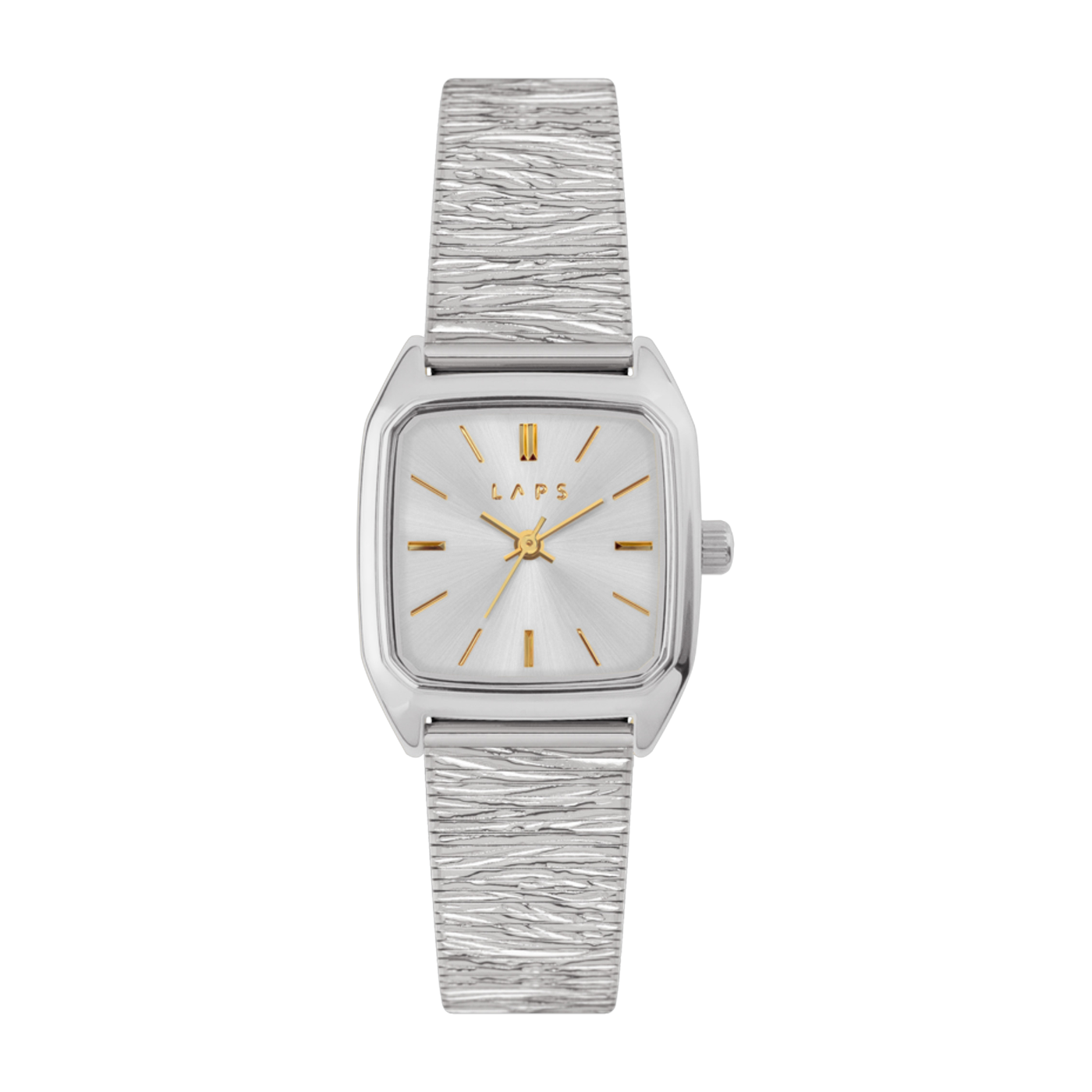Reloj Nova de metal plisado con esfera plateada - Nova Noir Laps