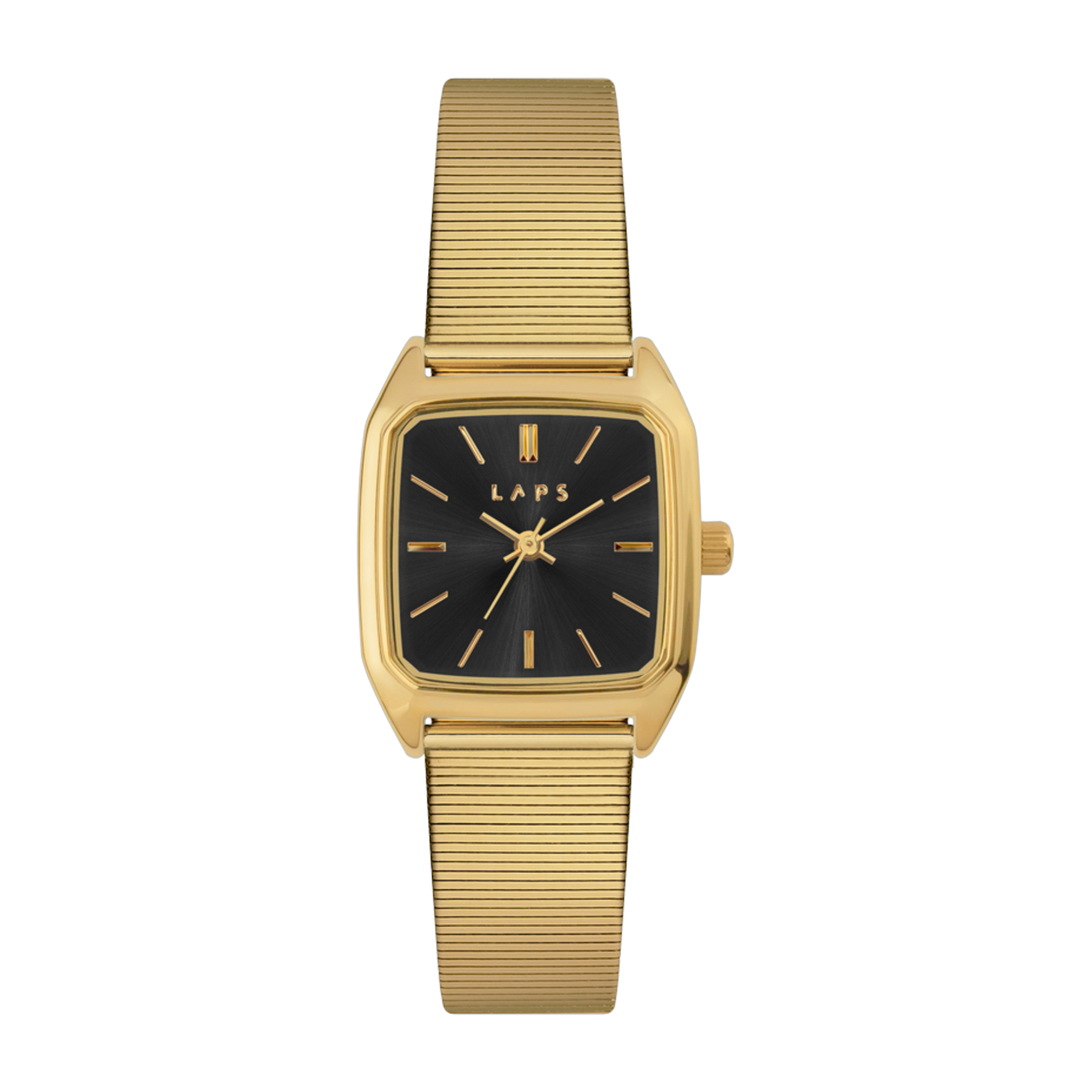 Reloj Nova Black baguette de metal con esfera dorada - Nova Black Laps