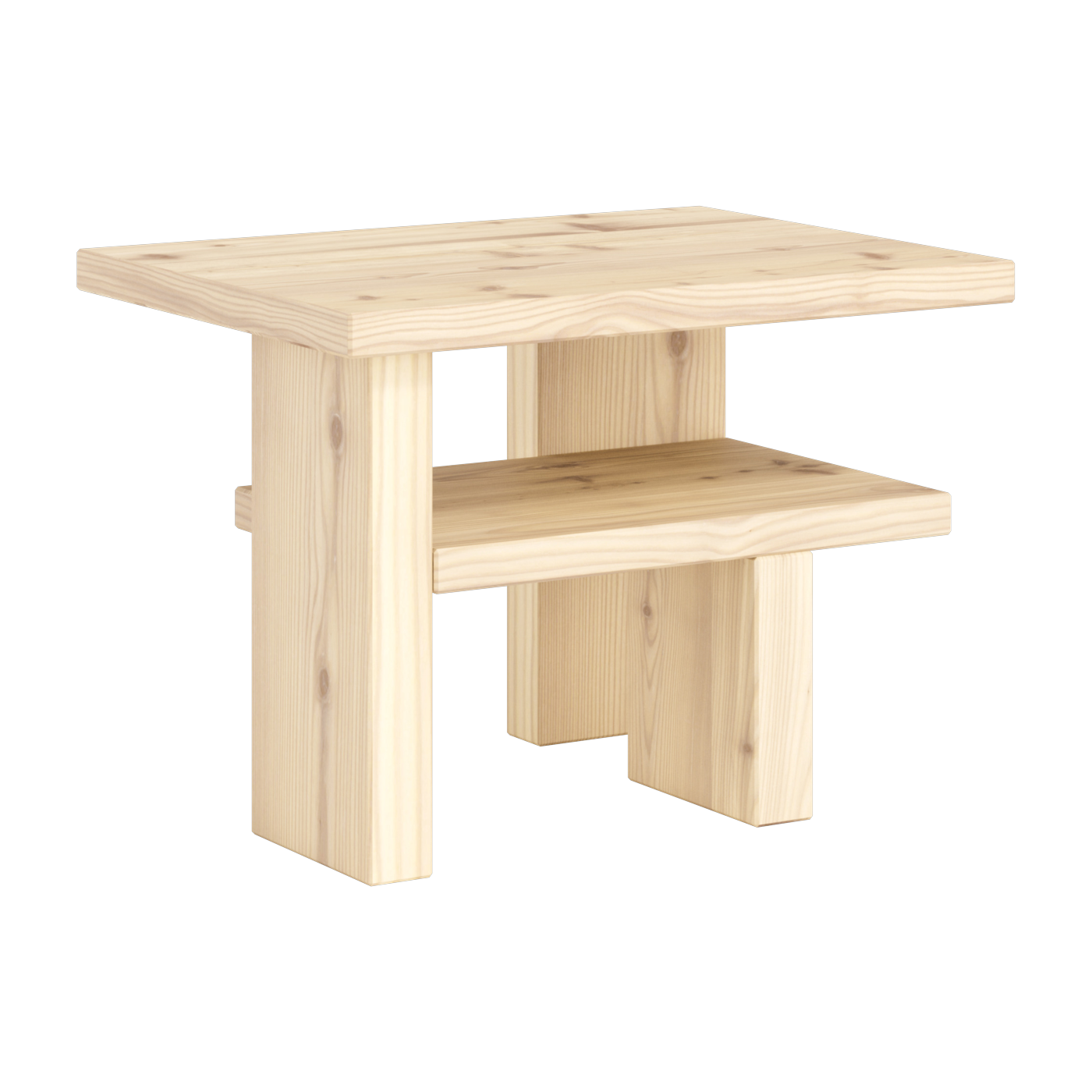 Natural pine side table 45x34x32cm Japan - Made in Europe - certified wood. Karup Design
