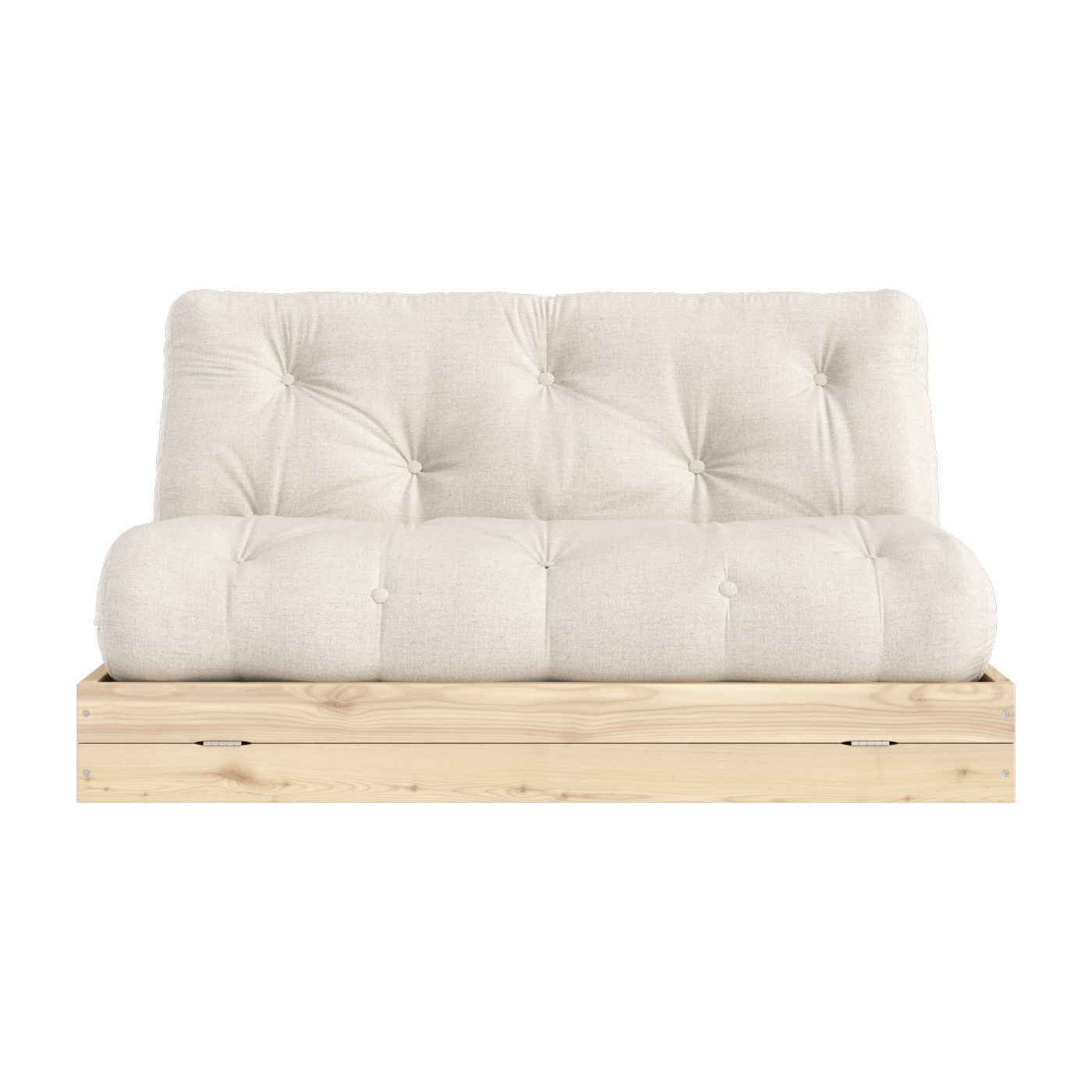 Canapé-lit 2 places en pin et tissu lin 140x200cm Flip Raw - Karup Design