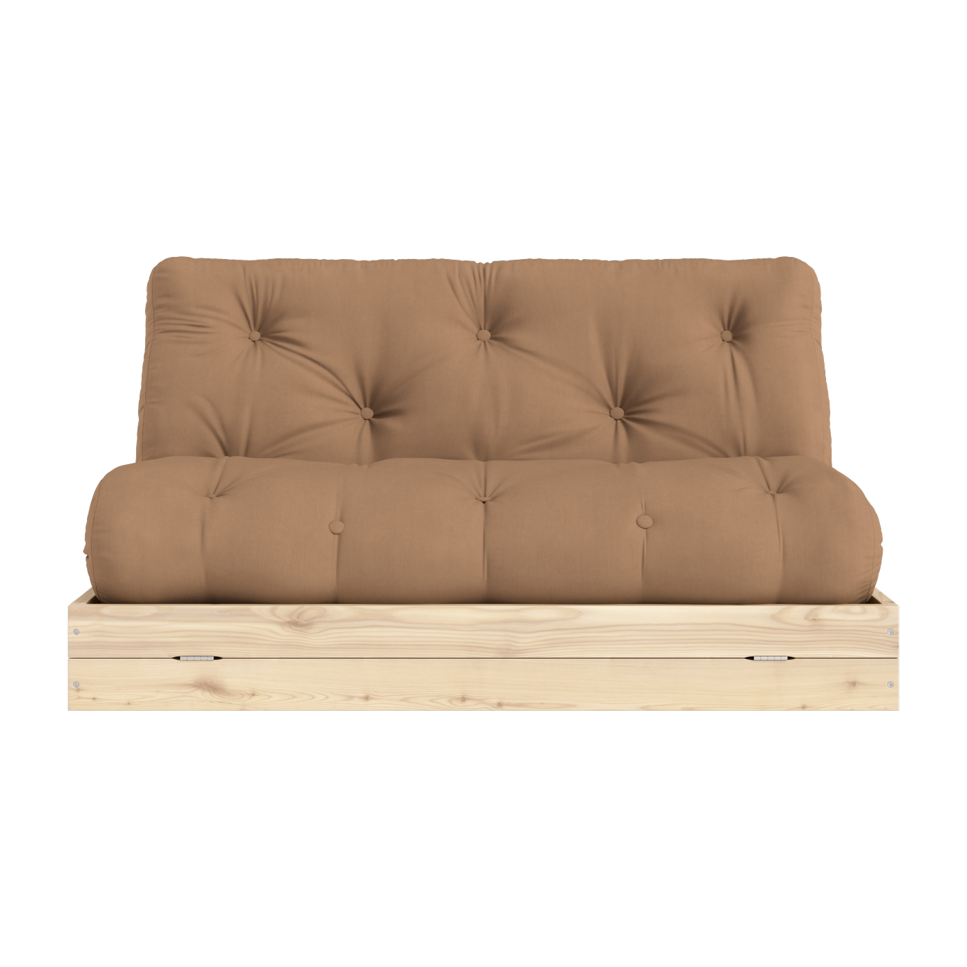Canapé-lit 2 places en pin et tissu mocca 140x200cm Flip Raw - Karup Design