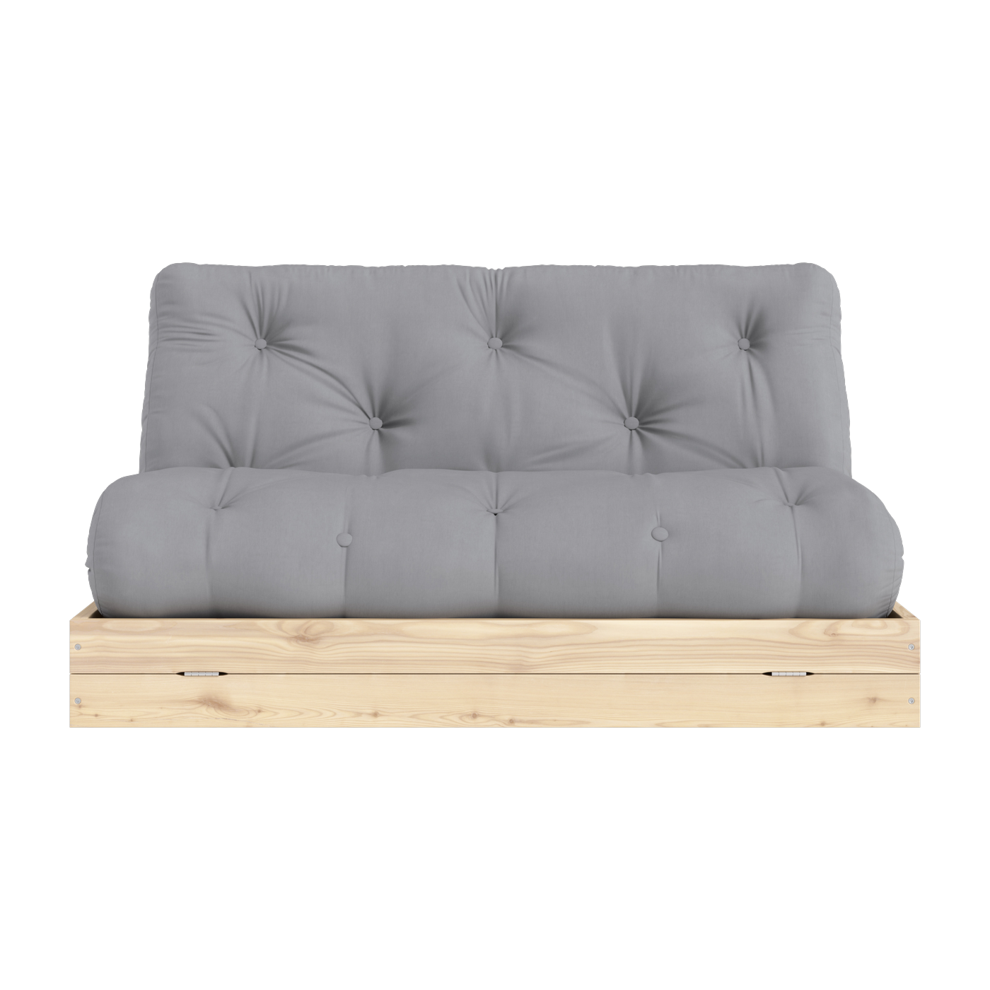 Canapé-lit 2 places en pin et tissu gris 140x200cm Flip Raw - Karup Design