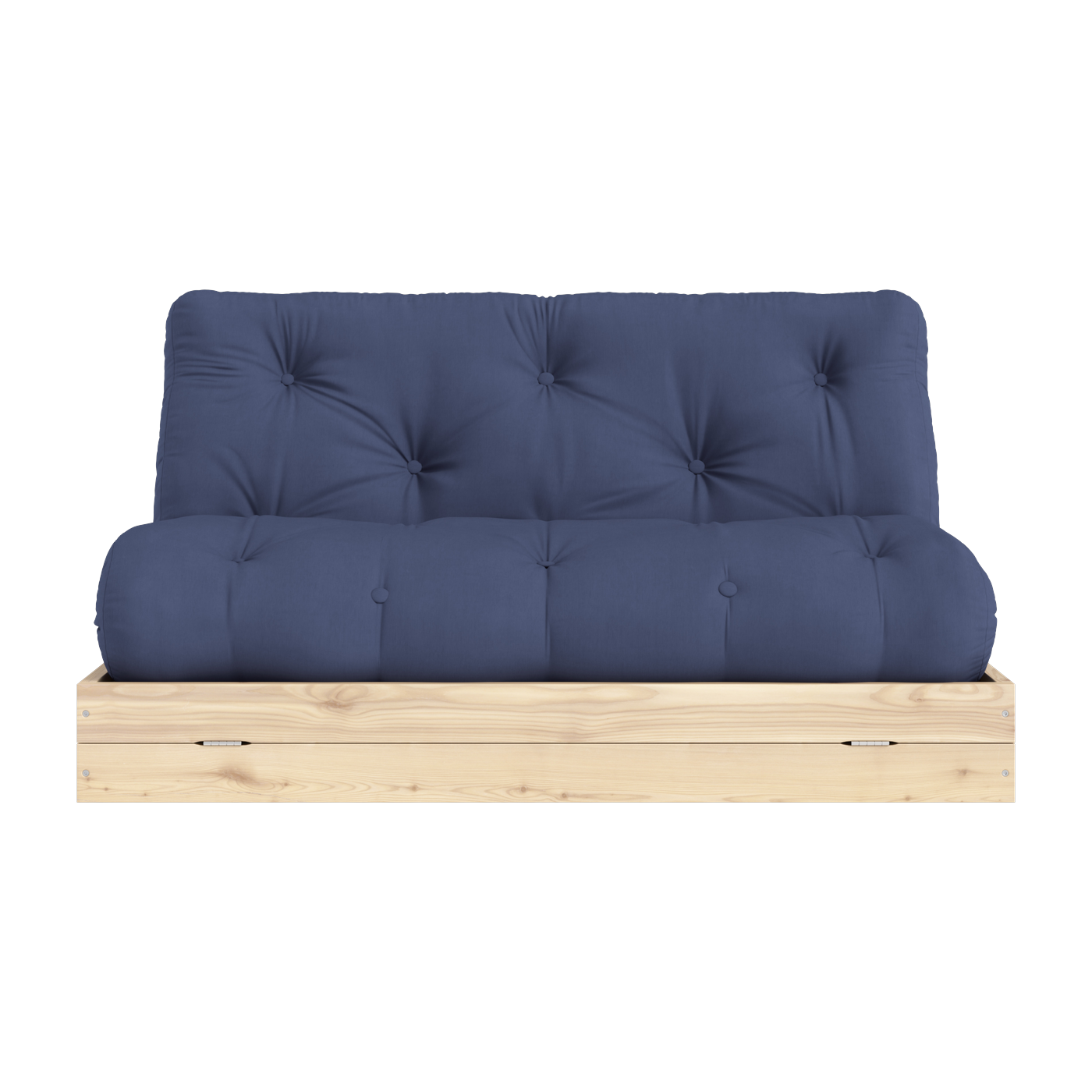 Canapé-lit 2 places en pin et tissu navy 140x200cm Flip Raw - Karup Design