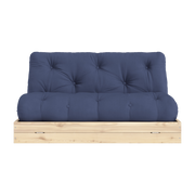 2-seater sofa bed in pine and navy fabric 140x200cm Flip Raw - Karup Design