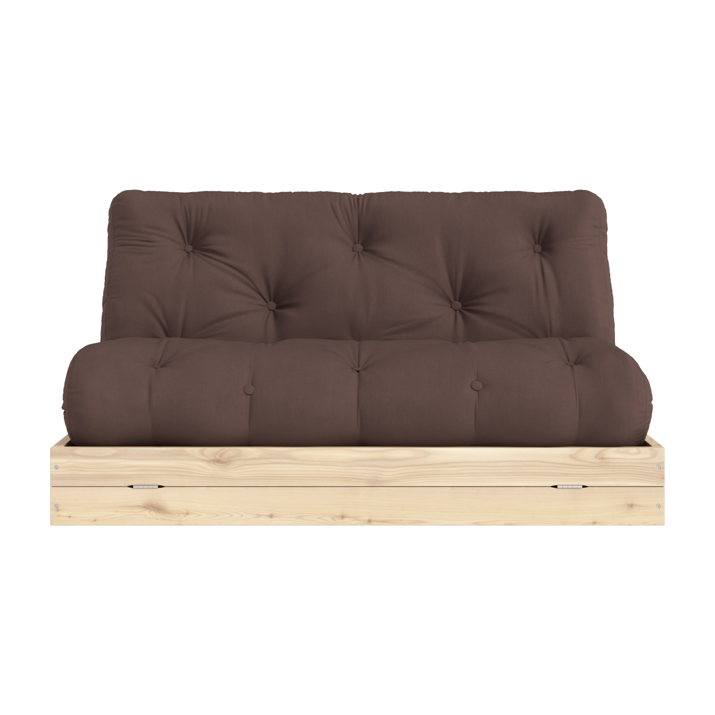 Canapé-lit 2 places en pin et tissu marron 140x200cm Flip Raw - Karup Design