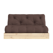 Divano letto a 2 posti in legno di pino e tessuto marrone 140x200cm Flip Raw - Karup Design