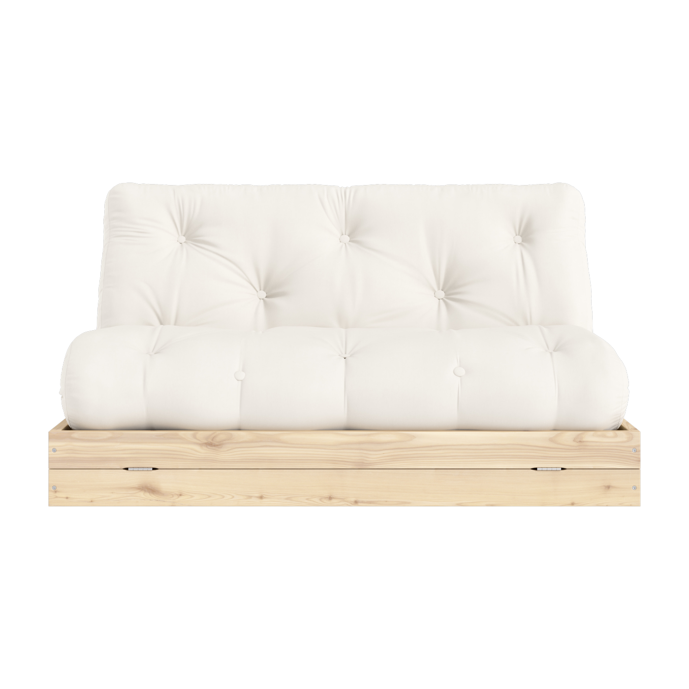 2-seater sofa bed in pine and natural fabric 140x200cm Flip Raw - Karup Design