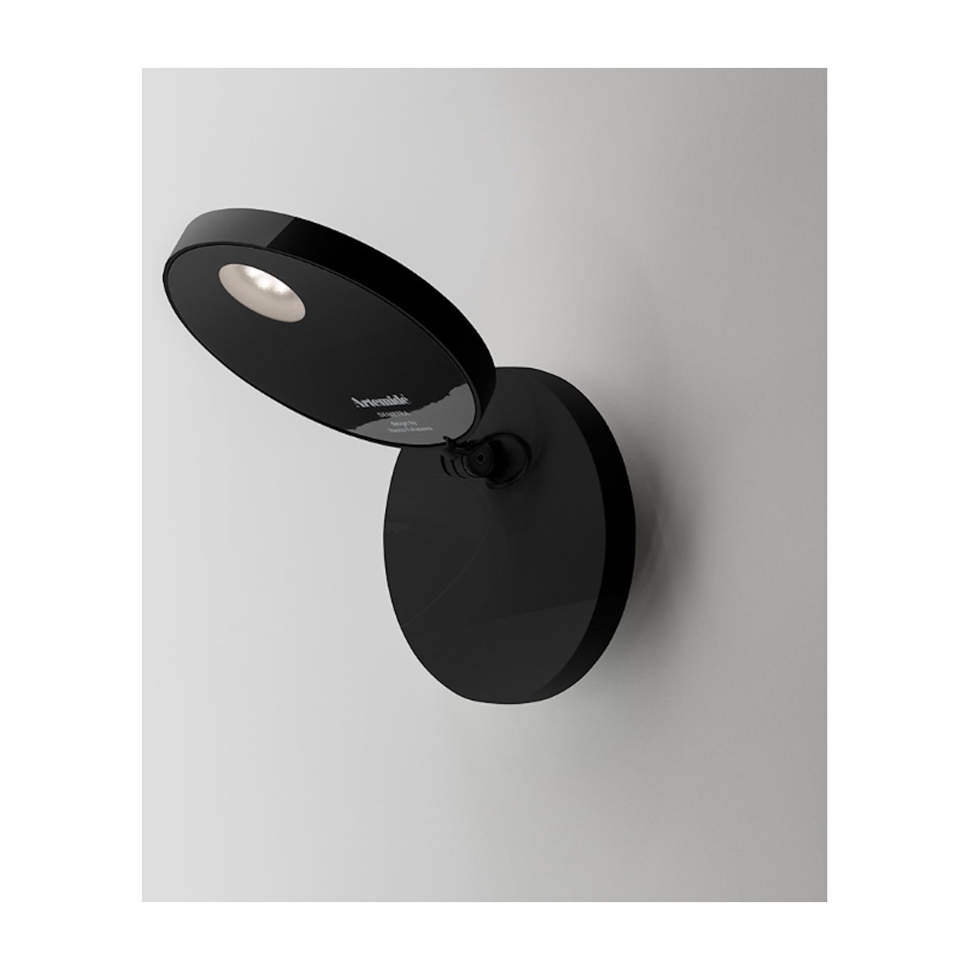 Applique murale con interruttore 3000K opaco nero Demetra - Artemide