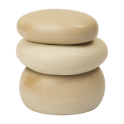 Sand-colored glazed stoneware box shaped like a 14 cm galet - Ferm Living