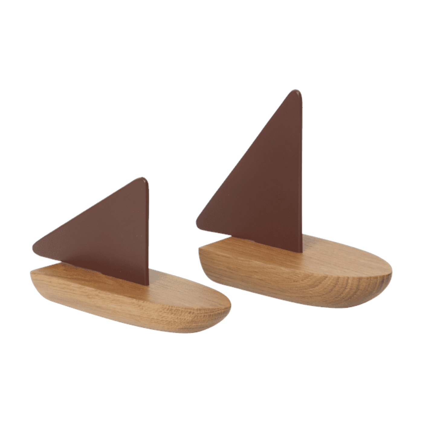 2 Barcos de madera de roble nogal oscuro Opty boat - Ferm living