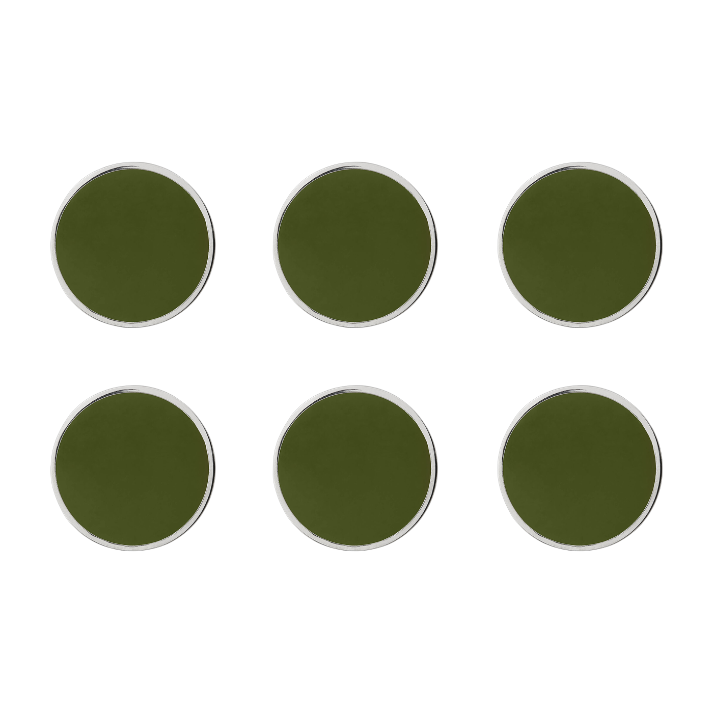 6 olive green round magnets, 3 cm The buttons— Mustard Made