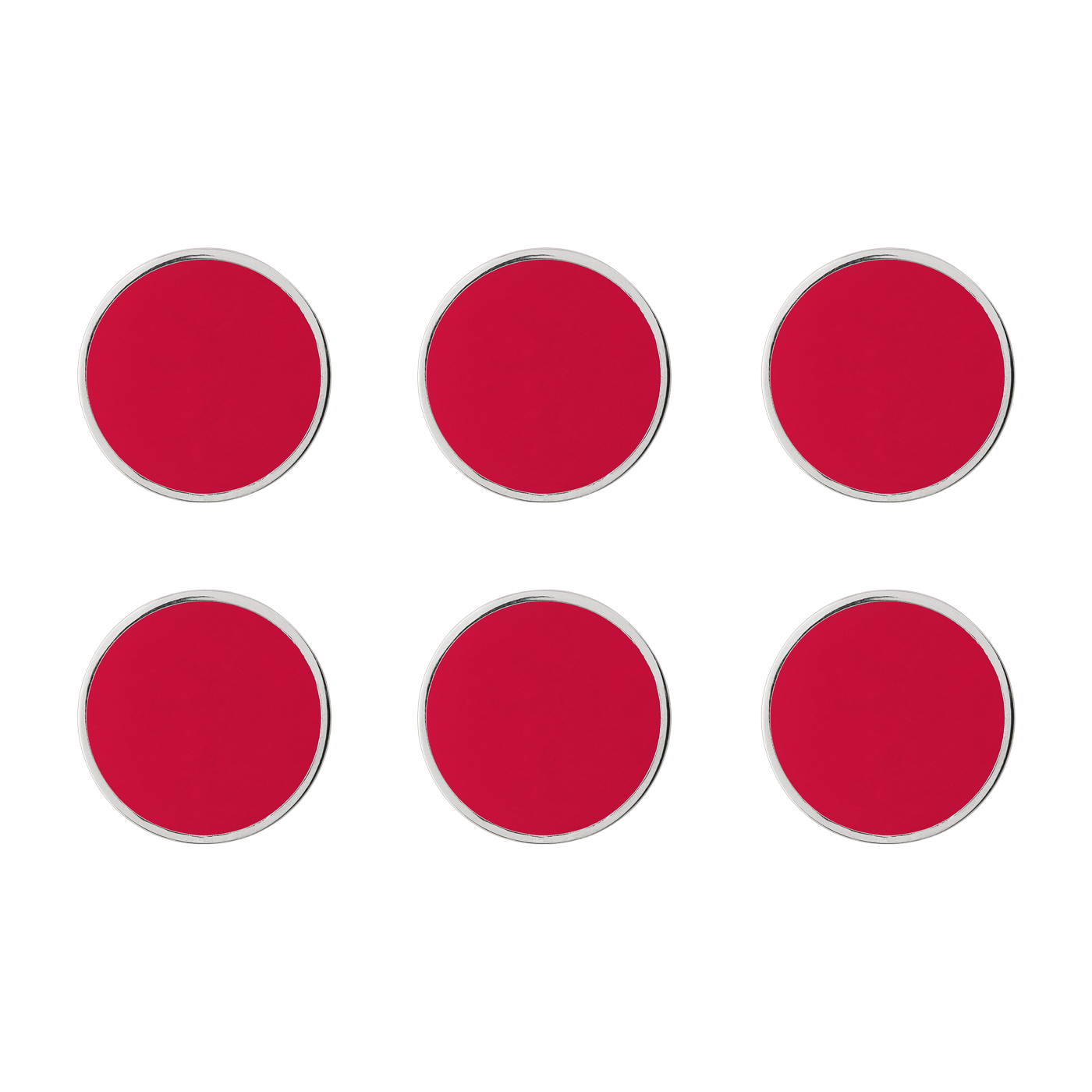 6 poppy red round magnets, 3 cm The buttons— Mustard Made