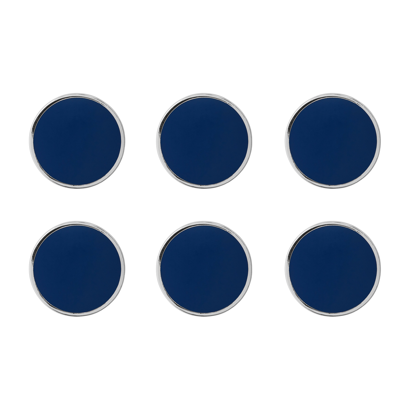 6 navy blue round magnets, 3 cm The buttons— Mustard Made