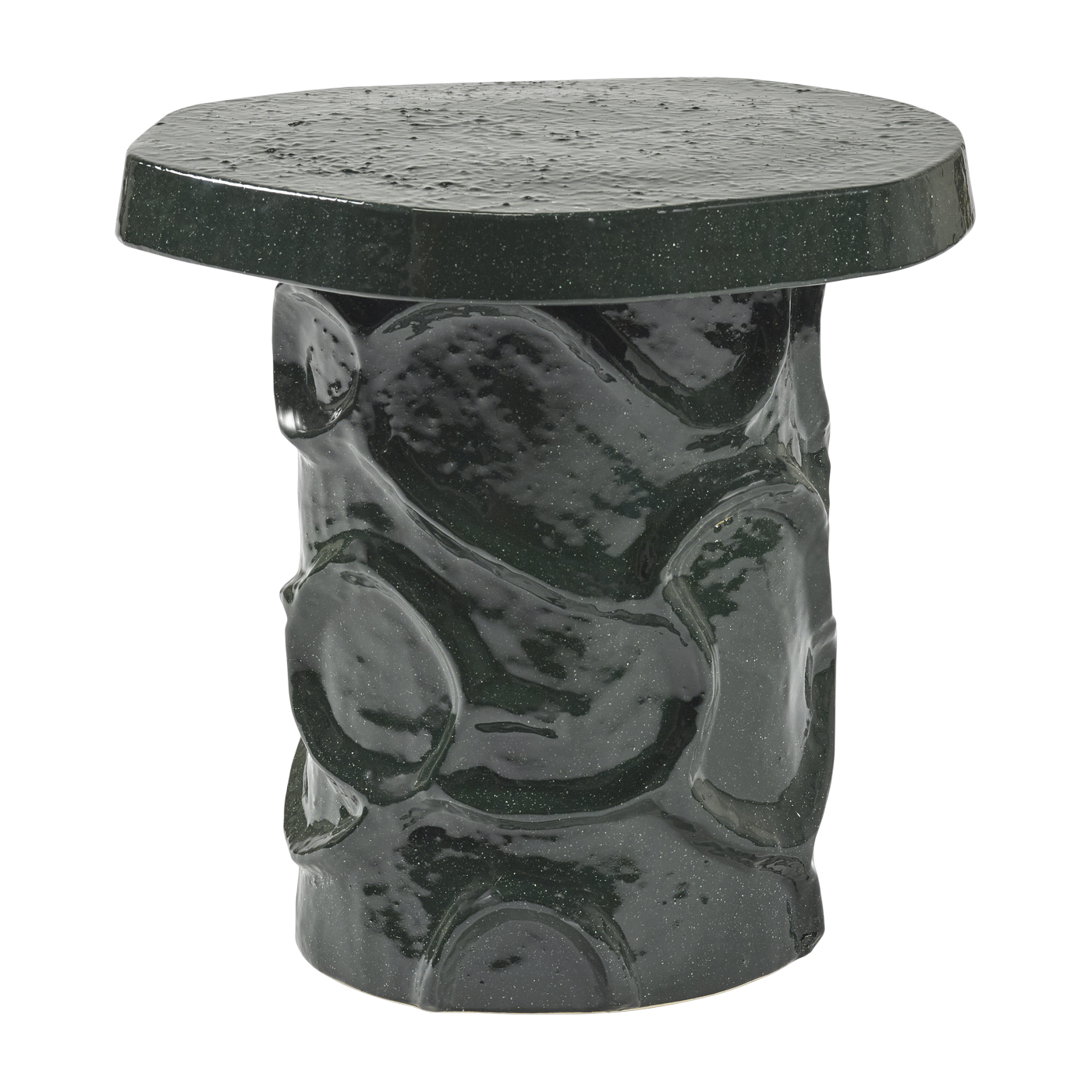 Mesa auxiliar de gres verde oscuro 39 x 35 x 40 cm Mena - Serax