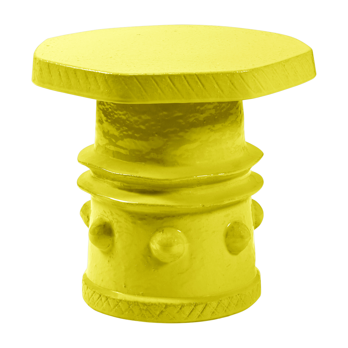 Yellow stoneware side table 40x39x37cm Clara - Serax