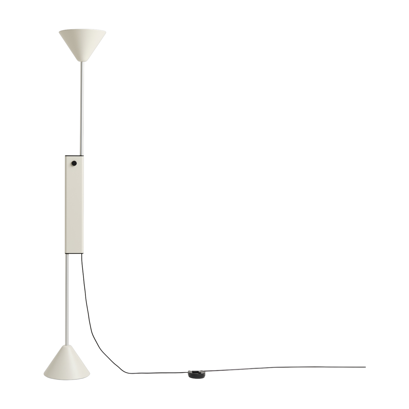 Lampada da terra in metallo anodizzato bianco crema Twist- Hay