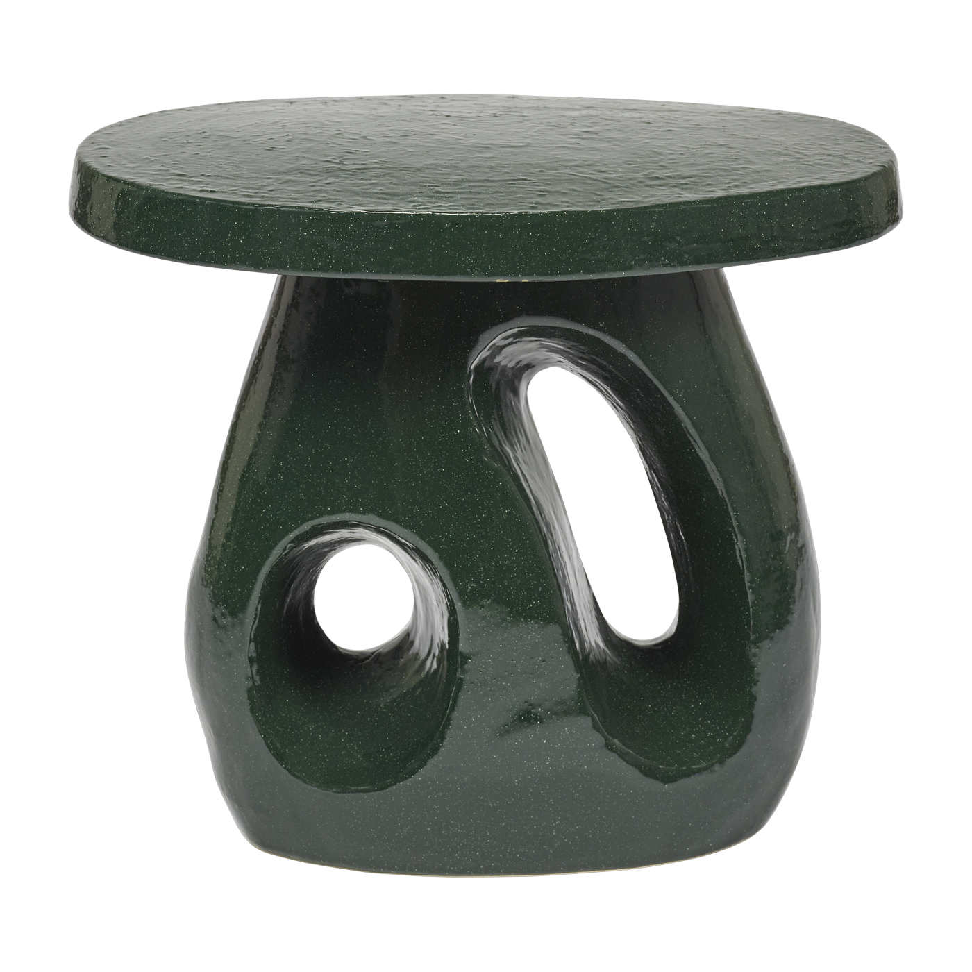 Mesa auxiliar de gres verde oscuro 52 x 37 x 45 cm Amé - Serax