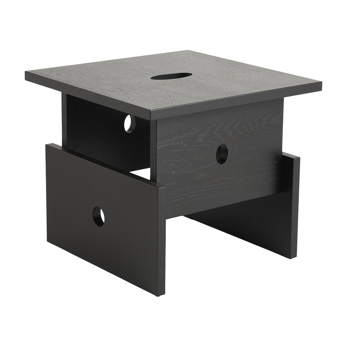 Tavolino in rovere laccato nero 40x40x35cm Box - HAY