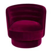 Sillón giratorio de terciopelo rojo 77x79x78cm Dorothy - Dutchbone