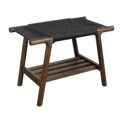 Tabouret en chêne et assise tressée marron 35x60x43cm Kintaro - Dutchbone