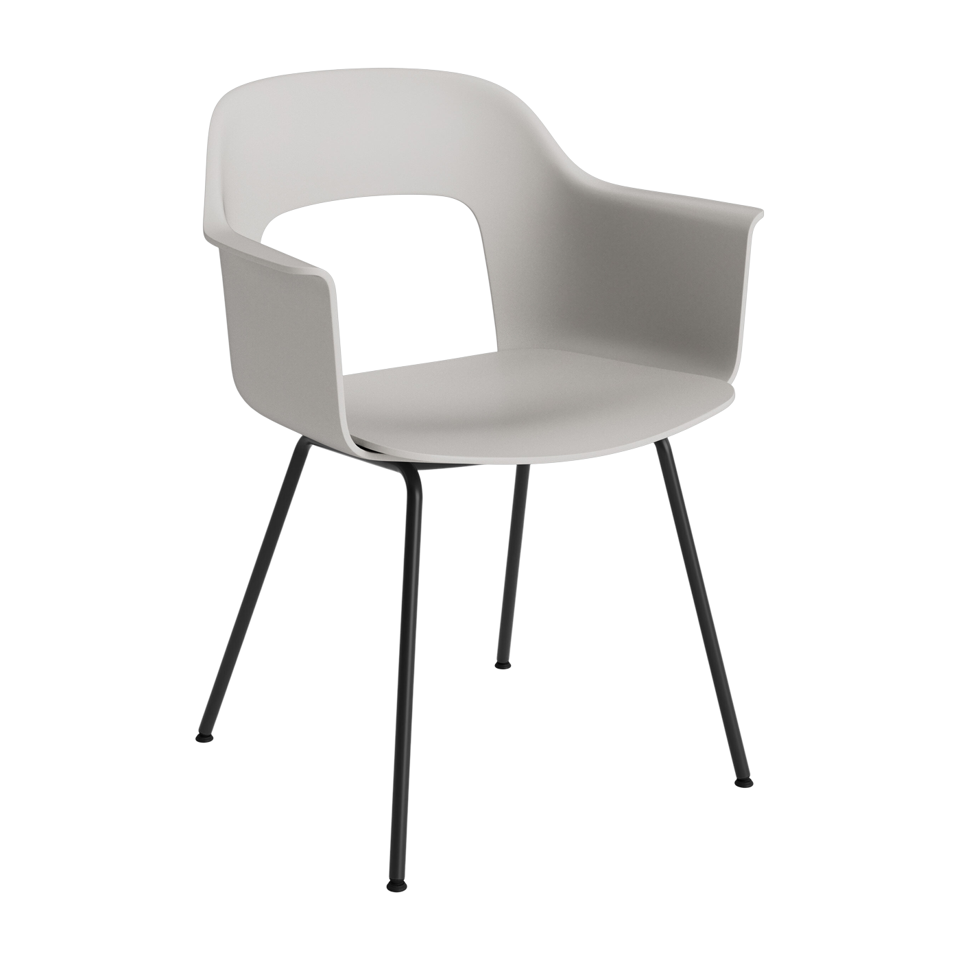 Sedia con braccioli grigio cielo e acciaio nero Layout 211 - HAY