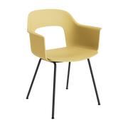 Silla con reposabrazos amarillos y acero negro Layout 211 - HAY