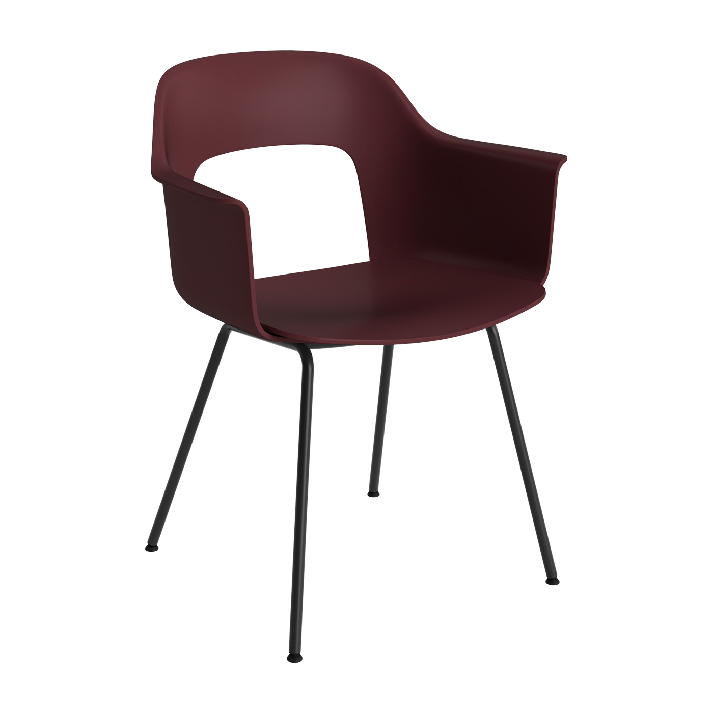 Sedia con braccioli bordeaux e acciaio nero Layout 211 - HAY
