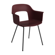 Sedia con braccioli bordeaux e acciaio nero Layout 211 - HAY