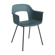 Chaise avec accoudoirs bleu océan et acier noir Layout 211 - HAY