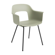 Chaise avec accoudoirs vert pastel et acier noir Layout 211 - HAY