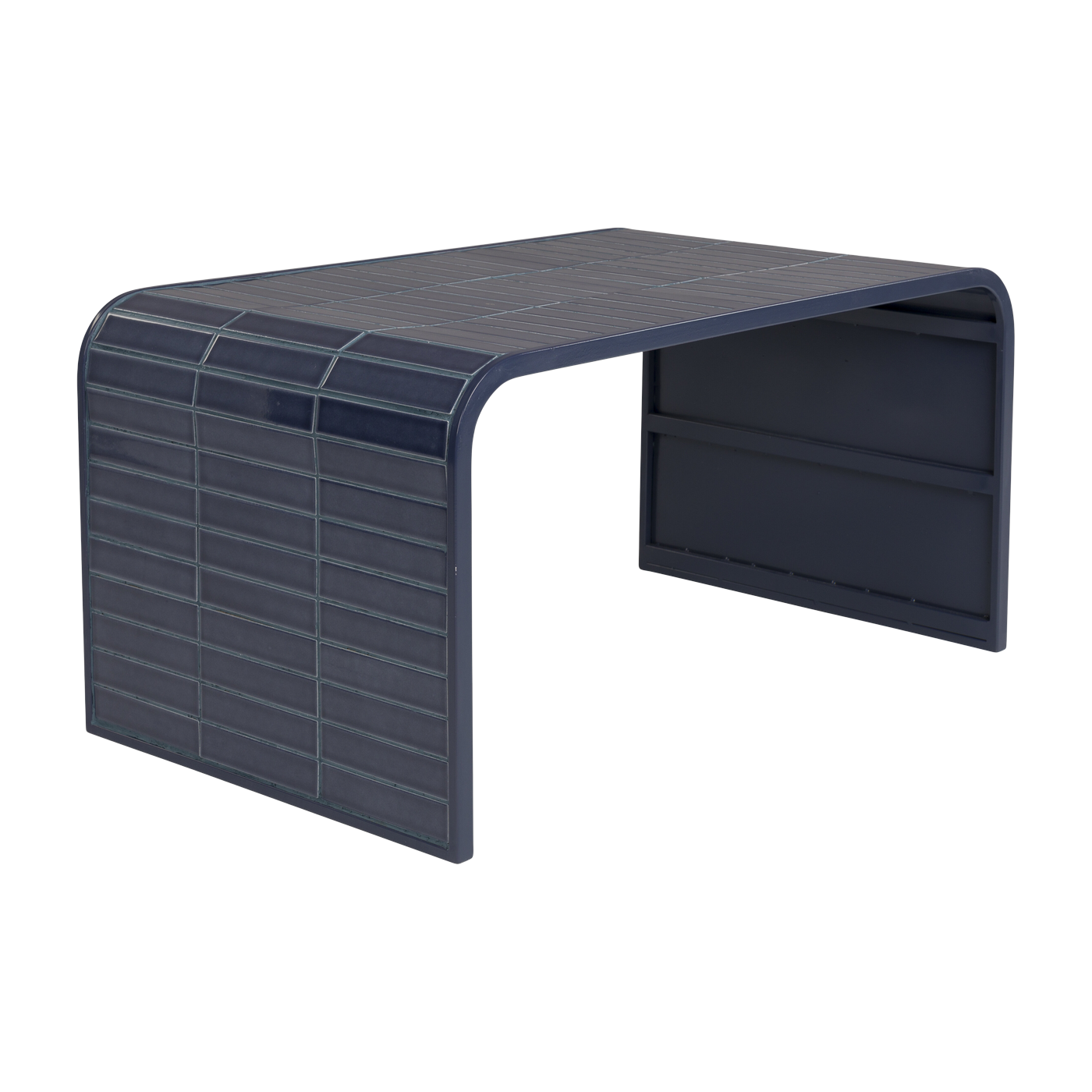 Blue steel coffee table 47x80x40cm Tiles - Zuiver