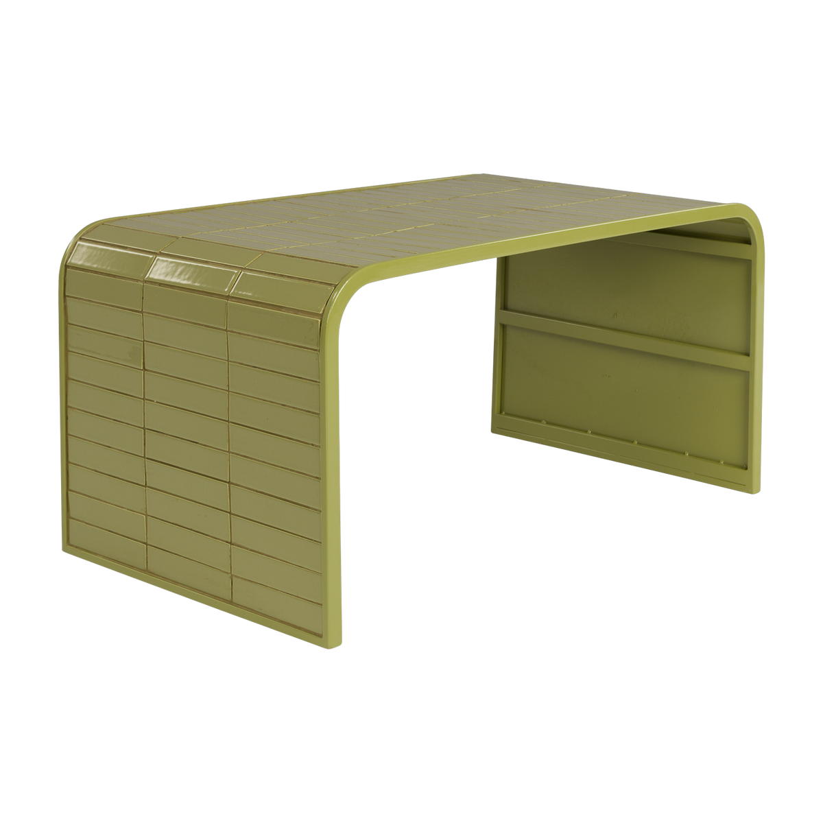 Tavolino in acciaio verde 47x80x40cm Tiles - Zuiver