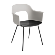 Sedia con braccioli grigio cielo, legno nero e acciaio nero Layout 212 - HAY