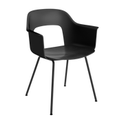 Sedia con braccioli nero legno nero e acciaio nero Layout 212 - HAY