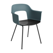 Sedia con braccioli blu oceano, legno nero e acciaio nero Layout 212 - HAY