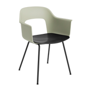 Sedia con braccioli verde pastello, legno nero e acciaio nero Layout 212 - HAY