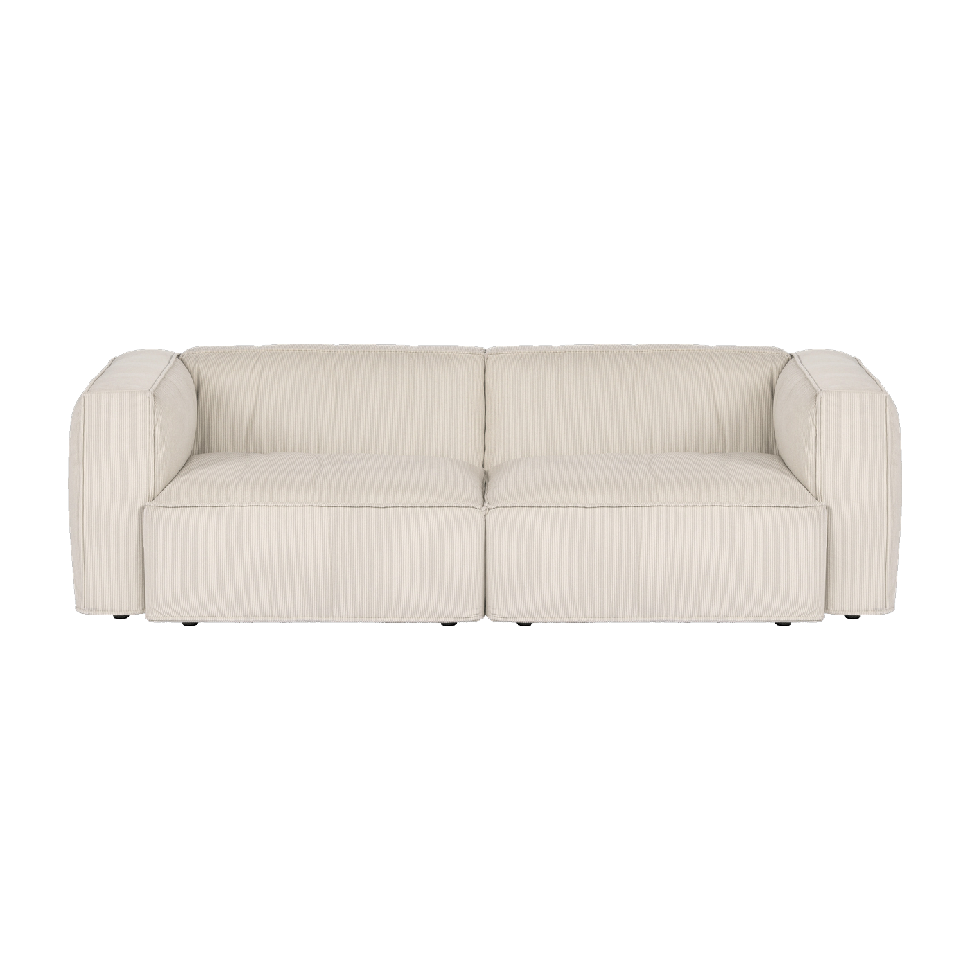Sofá de tela beige de tres plazas 243 x 73 cm Lobi- Noo. ma