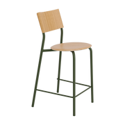Chaise de bar en chêne et acier vert kaki 65 cm SSD - TIPTOE