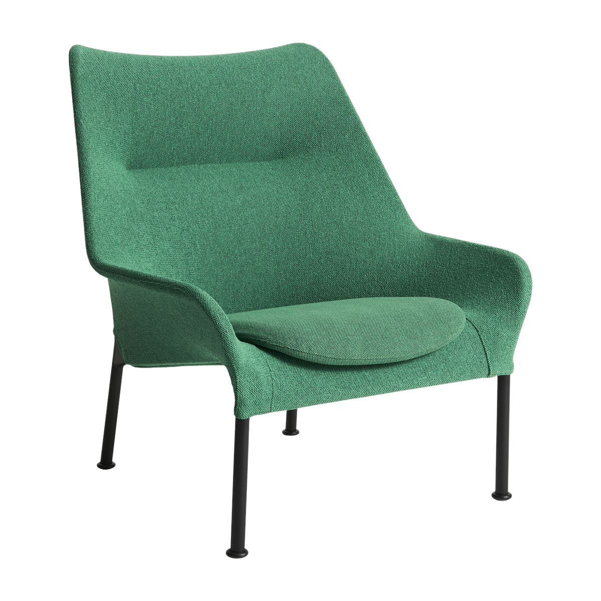O2 armchair in green fabric and black steel - HAY