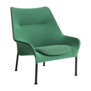 Fauteuil en tissu vert et acier noir O2 - HAY