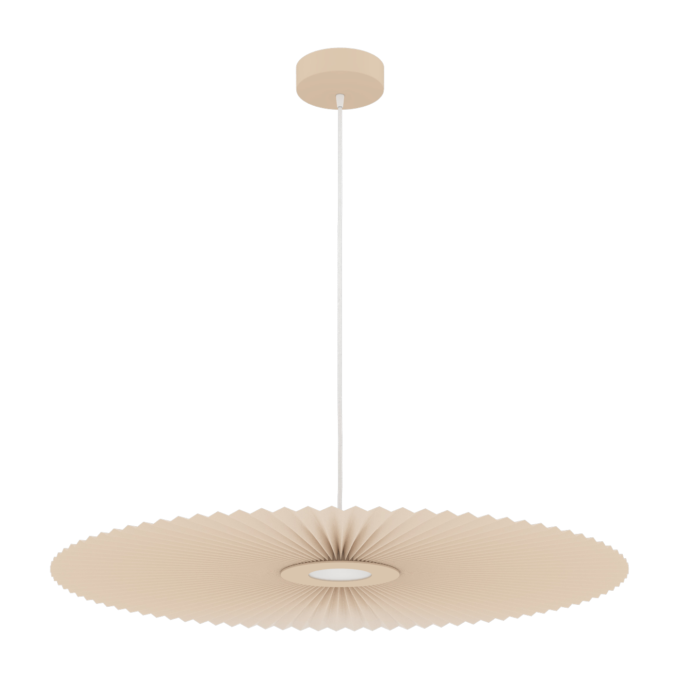 Hängeleuchte aus Stoff und goldfarbenem Metall, 90 cm, „ Carmen ” – Hartô
