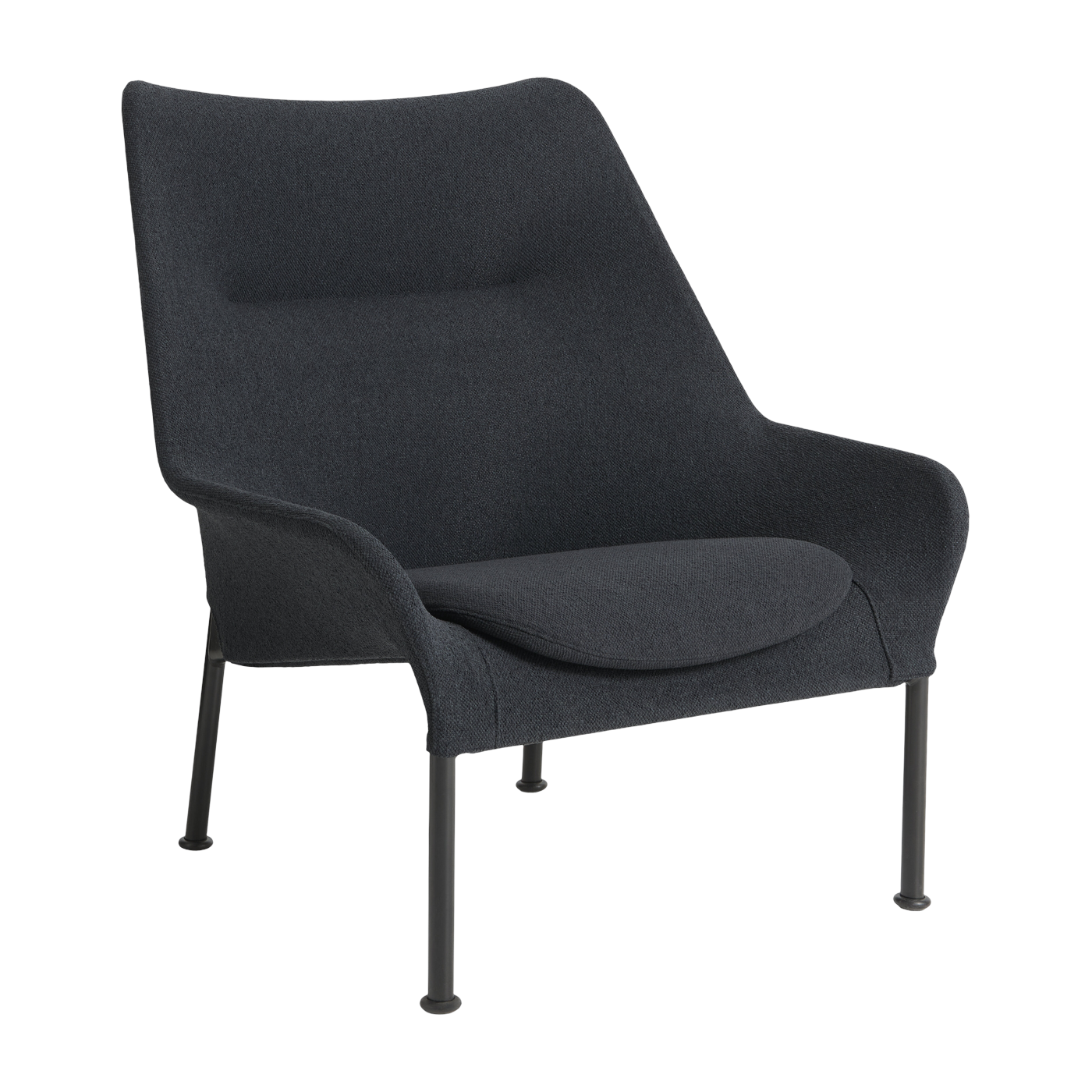 O2 black fabric and black steel armchair - HAY