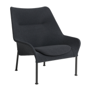 Fauteuil en tissu noir et acier noir O2 - HAY