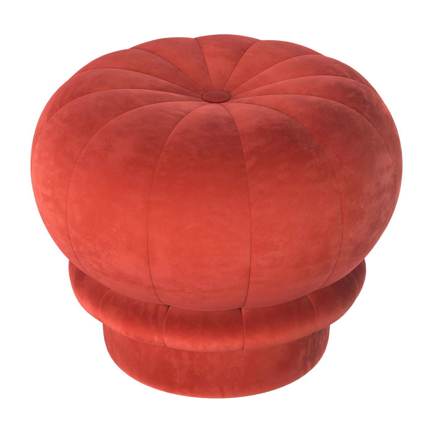 Pouf in velluto rosso garance Claudie - Hartô